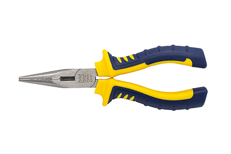 Great Wall Cr-V European-Style Bi-Color Handle Polished Long Nose Pliers