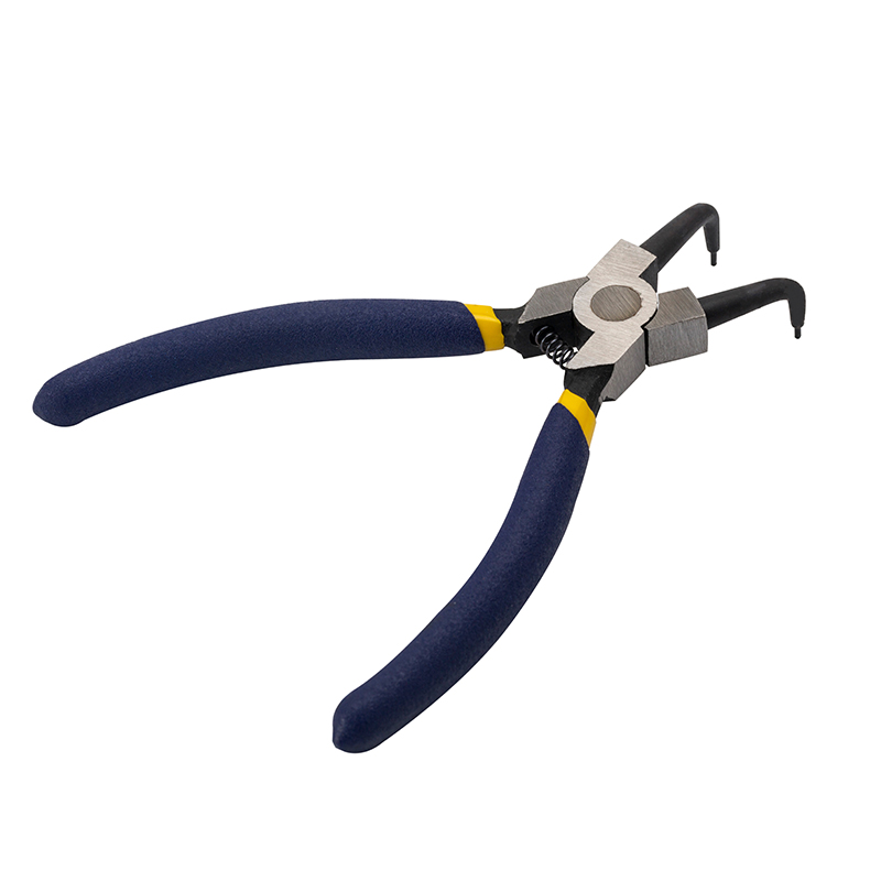 Great Wall Cr-V American-Style Polished Bent Internal Snap Ring Pliers, Dip Handle