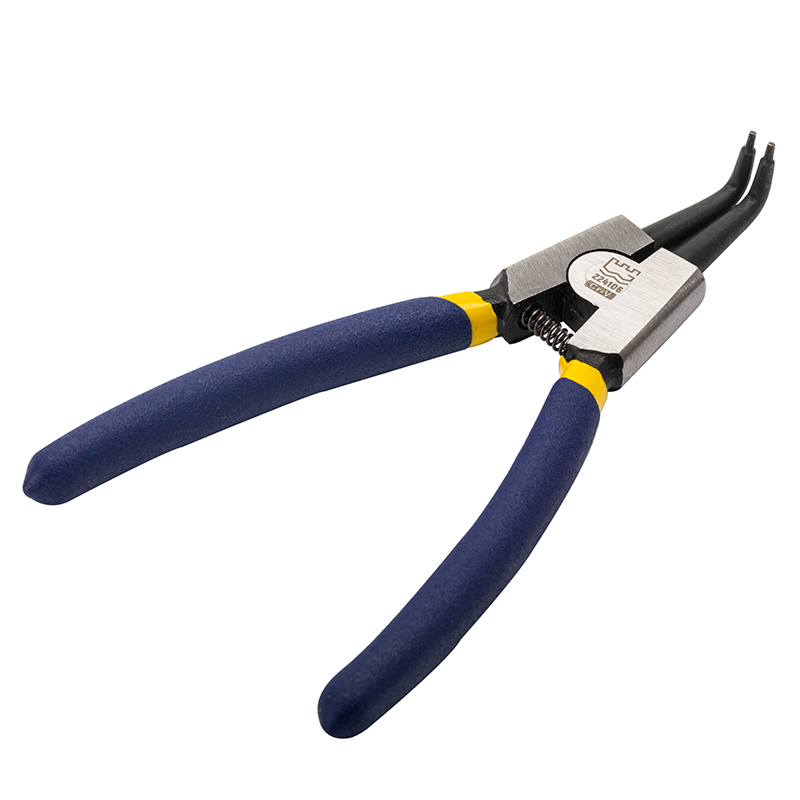 Great Wall Cr-V American-Style Polished Bent External Snap Ring Pliers, Dip Handle