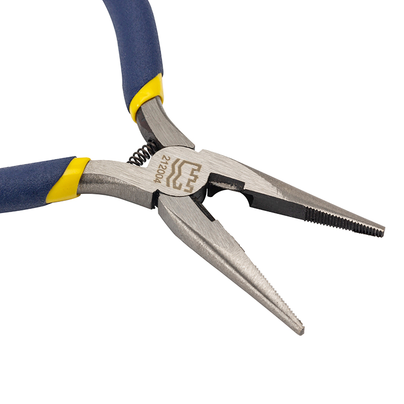 Great Wall American-Style Polished Mini Long Nose Pliers, Dip Handle