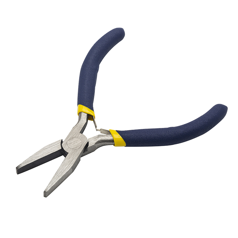 Great Wall American-Style Polished Mini Long Flat Nose Pliers, Dip Handle