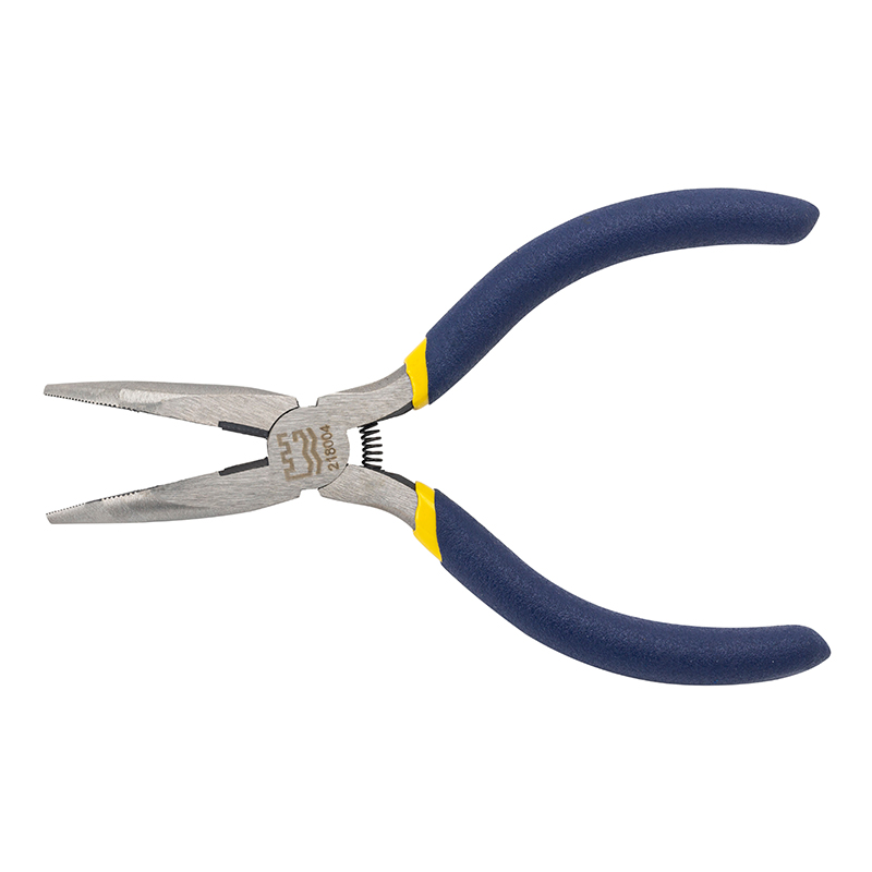 Great Wall American-Style Polished Mini Long Bent Nose Pliers, Dip Handle