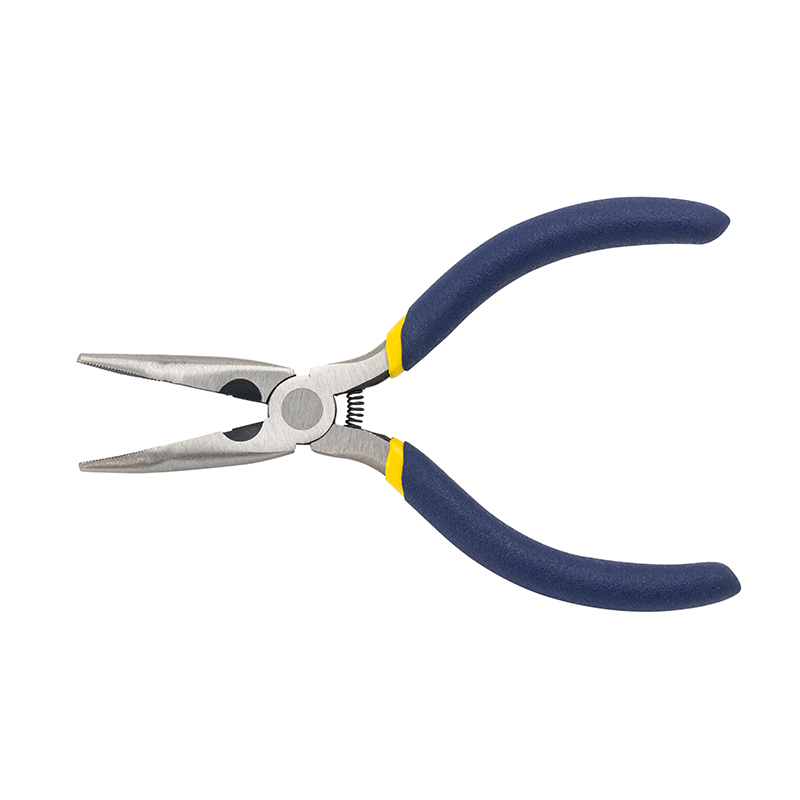 Great Wall American-Style Polished Mini Long Bent Nose Pliers, Dip Handle