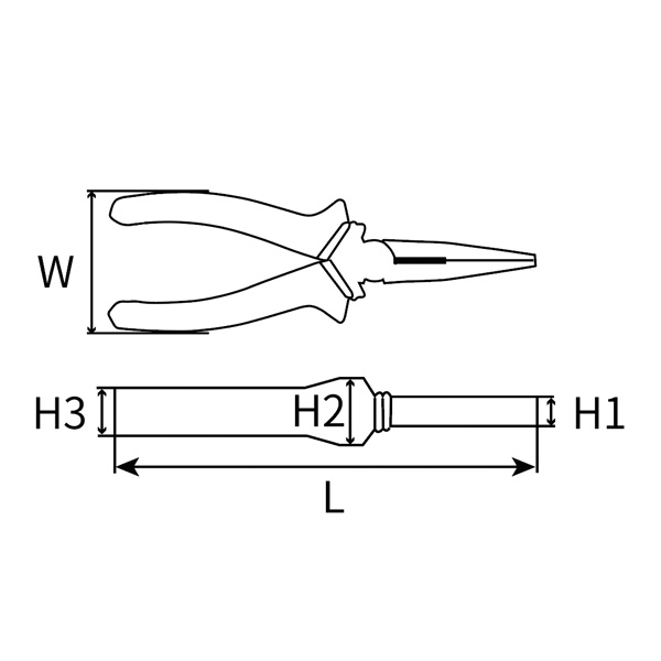 Great Wall Industrial-Grade German-Style Bi-Color Handle Long Nose Pliers，Labor-Saving