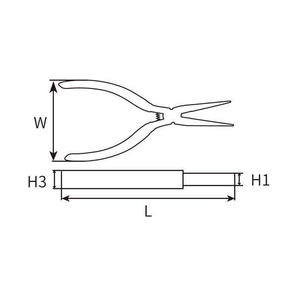 Great Wall American-Style Polished Mini Long Bent Nose Pliers, Dip Handle