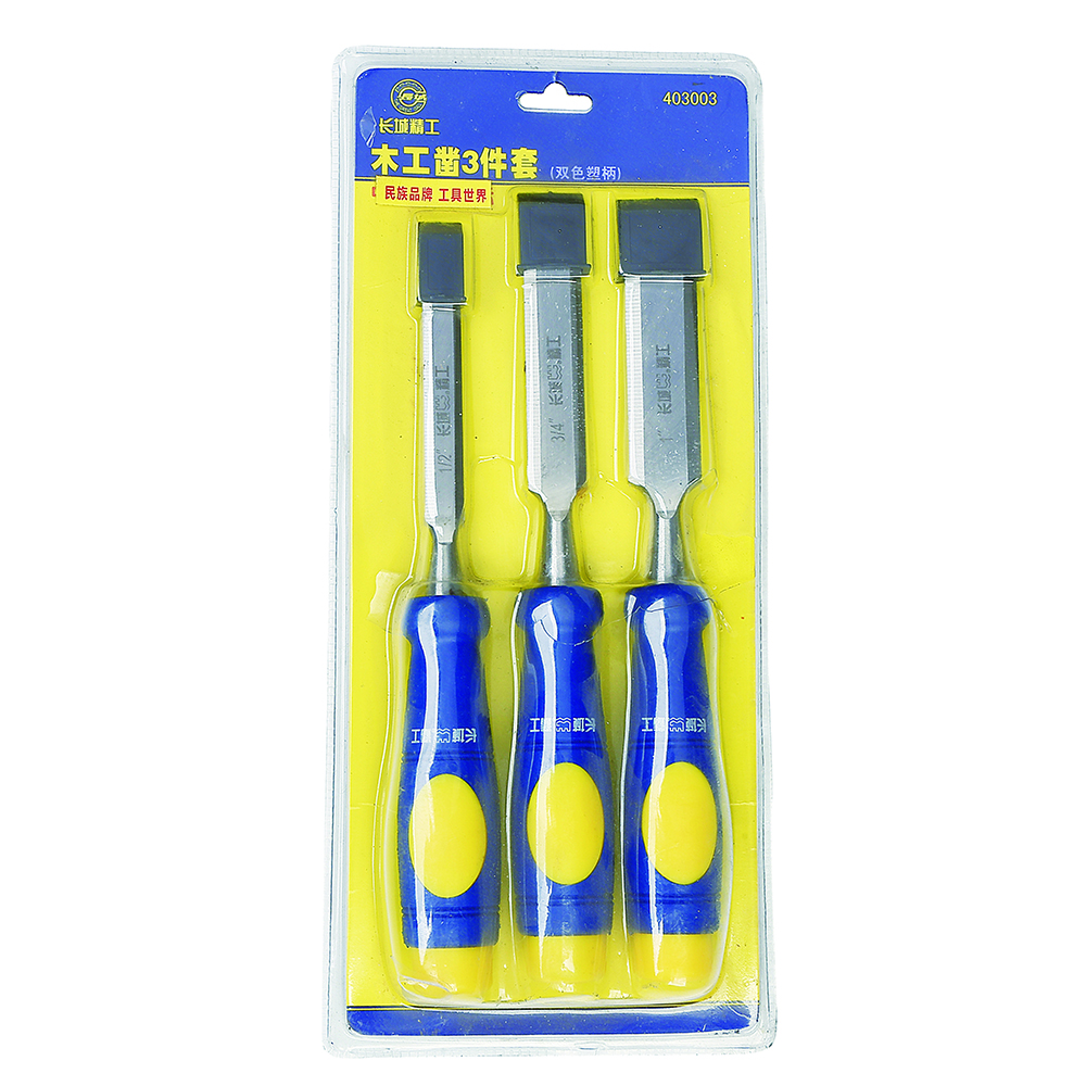 Great Wall 3pcs Dual Color Plastic Handle Wood Chisel Set