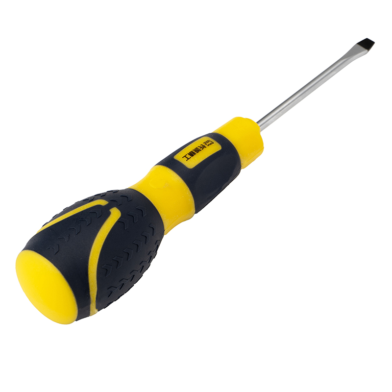 Great Wall Torpedo-shaped Cr-V Steel Durable Rubber Handle Slotted Screwdriver