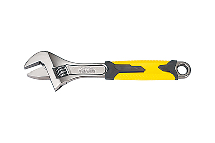 Adjustable wrench with new rubber handle cover in 2-color